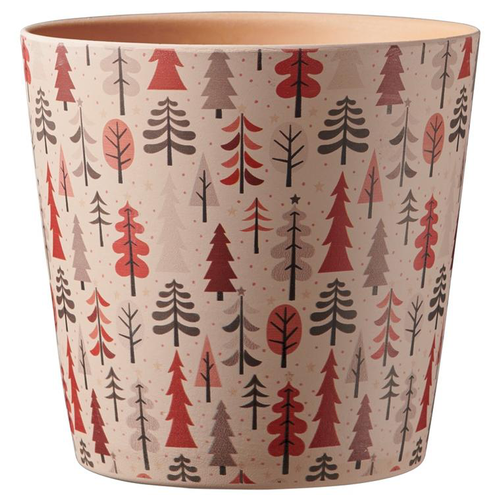 Visuel 1 du produit Cache-pot en céramique orangé à motifs Dallas Winter Forêt - Ø 14 x H 13 cm