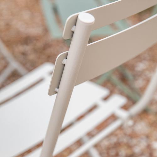 Visuel 3 du produit Chaise de jardin pliante Clivia coloris beige en acier - 50,5 x 42 x 84 cm