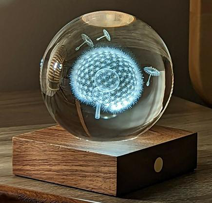 Visuel 1 du produit Boule en cristal et verre design Dandelion - Ø 8 x H 12 cm