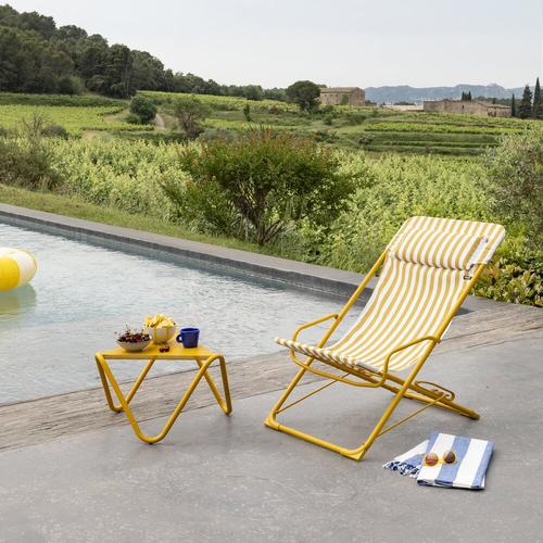 Visuel 8 du produit Transat transaswing colorblock rayure Lafuma coloris jaune en acier - 60 x 83 x 91 cm