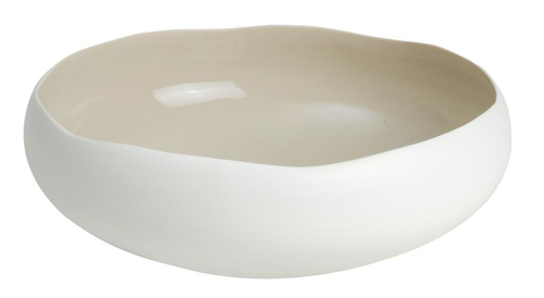 Visuel 1 du produit Coupe en grès blanc mat/lin Médard de Noblat collection Oslo - Ø 27 x H 9 cm