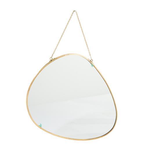 Visuel 1 du produit Miroir ovale cerclé laiton coloris bronze - 20 x 25,5 cm