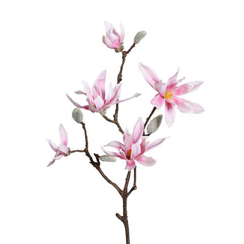 Visuel 1 du produit Branche de magnolia en jute et mousse rose clair - 28 x 15 x 95 cm