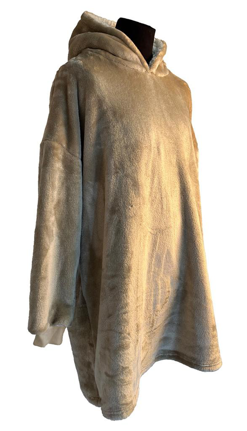 Visuel 3 du produit Sweatplaid grège en polyester avec poche Tender - 76 x 89 cm