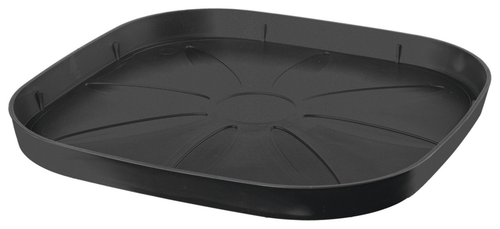 Visuel 1 du produit Soucoupe carrée en plastique recyclé anthracite Deroma Origin Anthracite - 24 x 24 x 2,25 cm