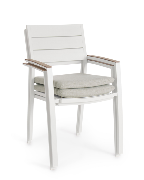 Visuel 2 du produit Fauteuil Calla coloris blanc en aluminium - 58,5 x 55,5 x 90 cm